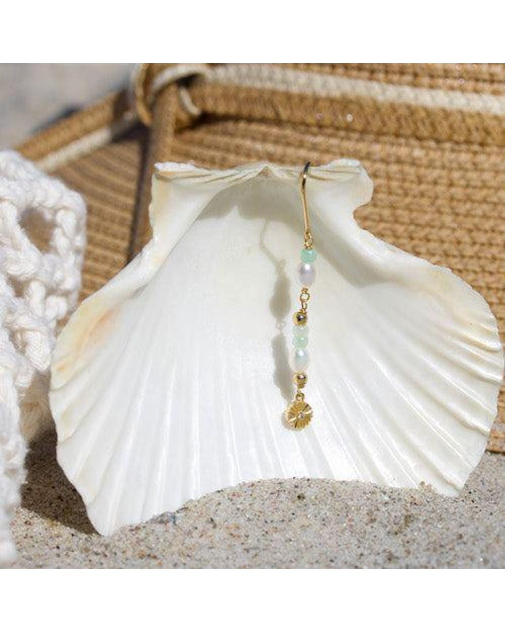 With Love Darling Metallic Innovation Beaded Chain Earring