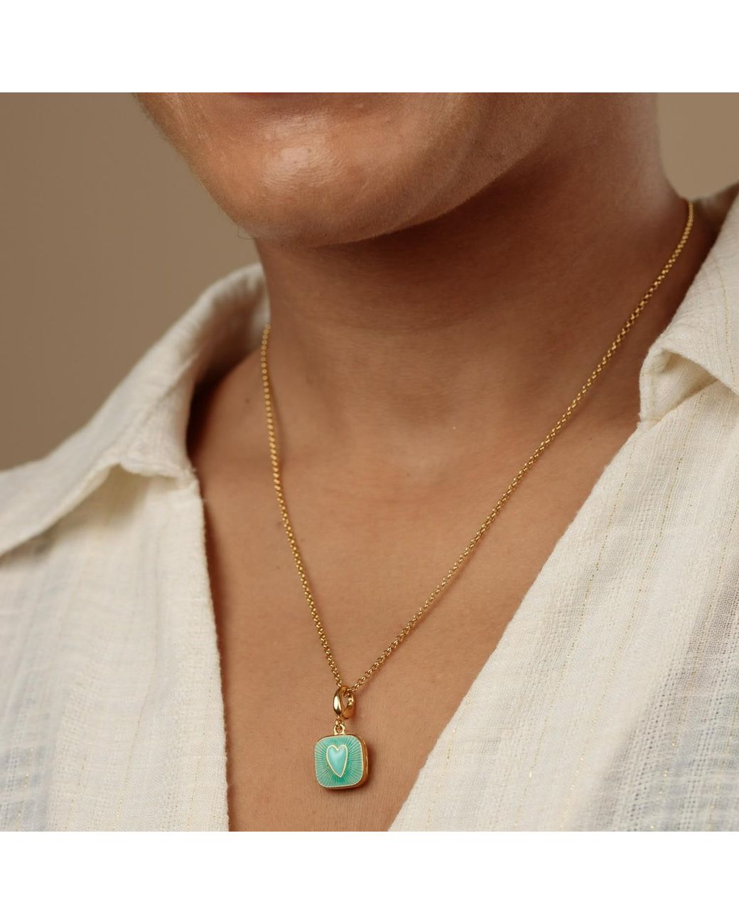 Lily Charmed Metallic Plated Heart Locket Necklace