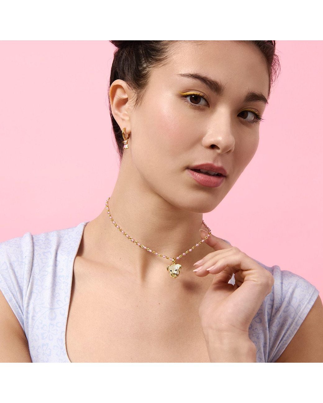 Cloud Haven Metallic Soft Hearted Pit Bull Cz Necklace