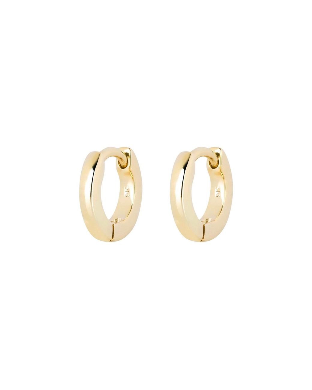 Zohreh Metallic Teeny Wide Huggie Hoop Earring Pair 9K