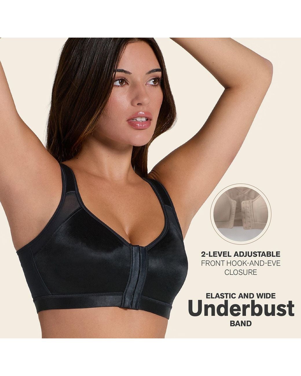 Leonisa Black Unlined Wireless Posture Corrector Bra