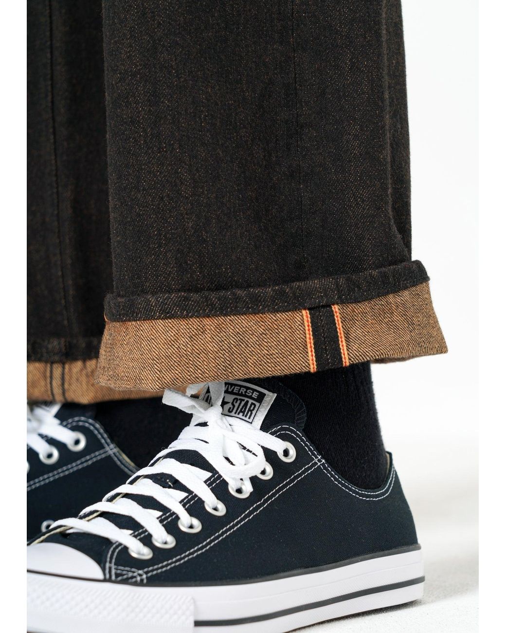 NOEND Gray Noend Straight Selvedge Jeans for men