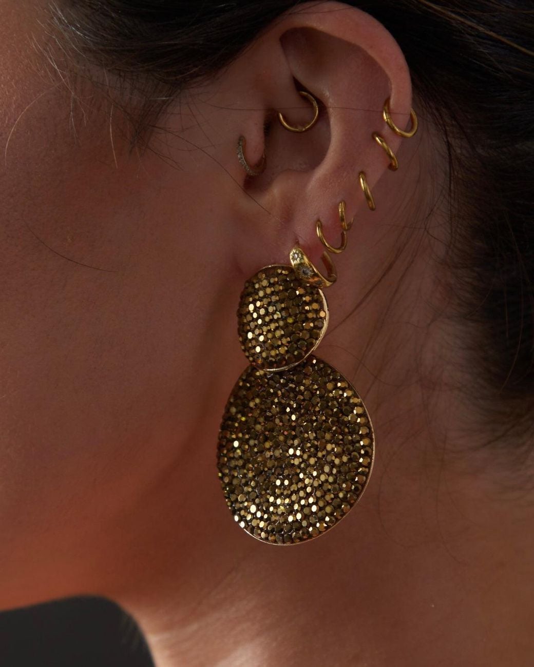 Crystals and Co Natural Aurum Crystal Double Drop Earrings