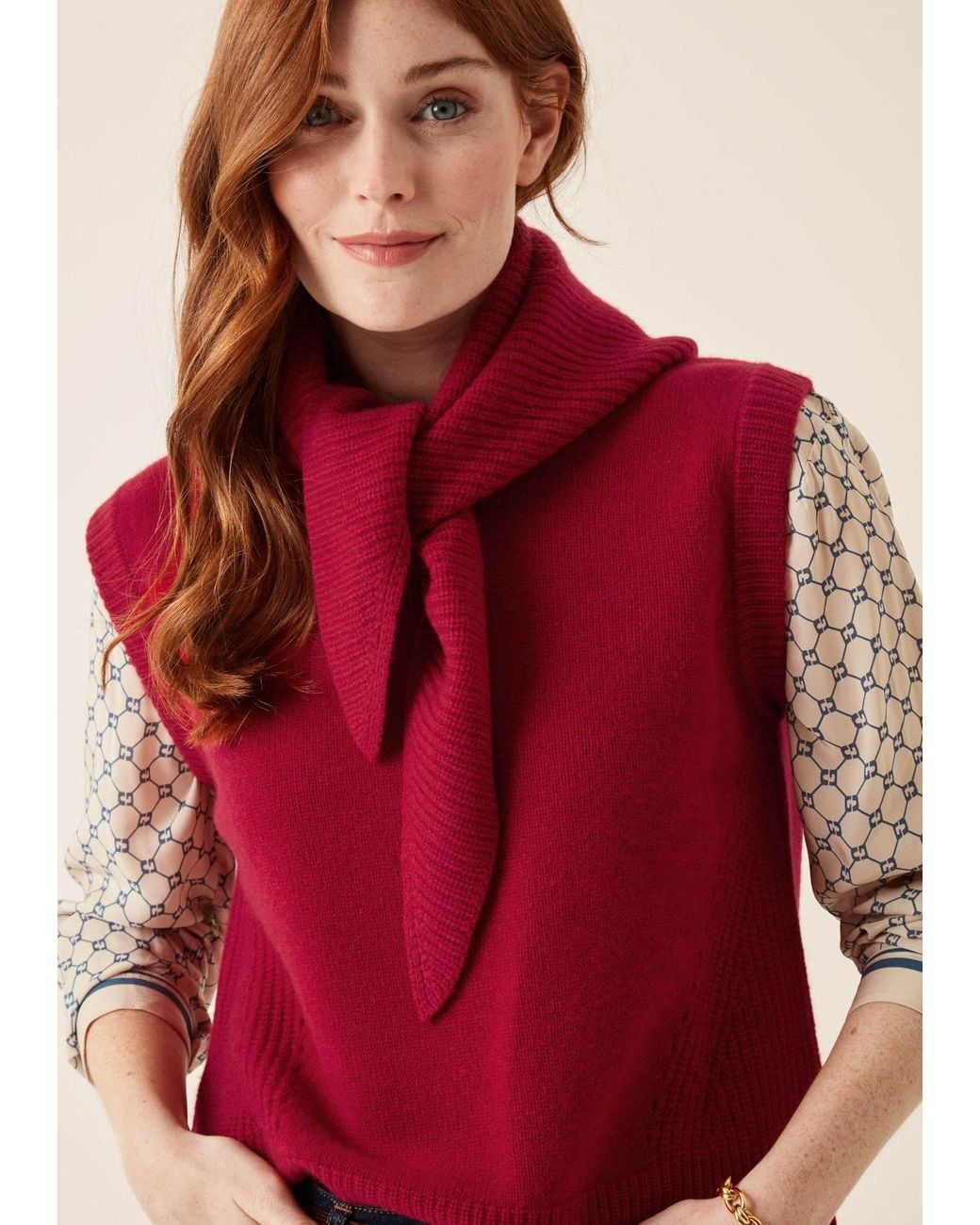 Loop Cashmere Red Cashmere Triangle Scarf