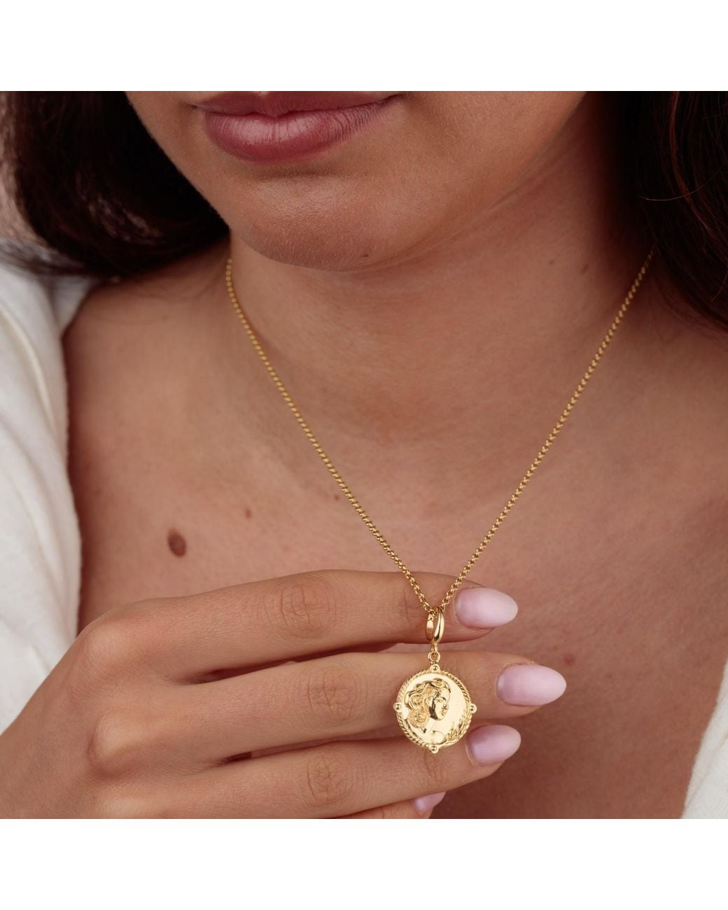 Lily Charmed Metallic Plated Goddess Of Fertility And Nature Demeter Charm Necklace