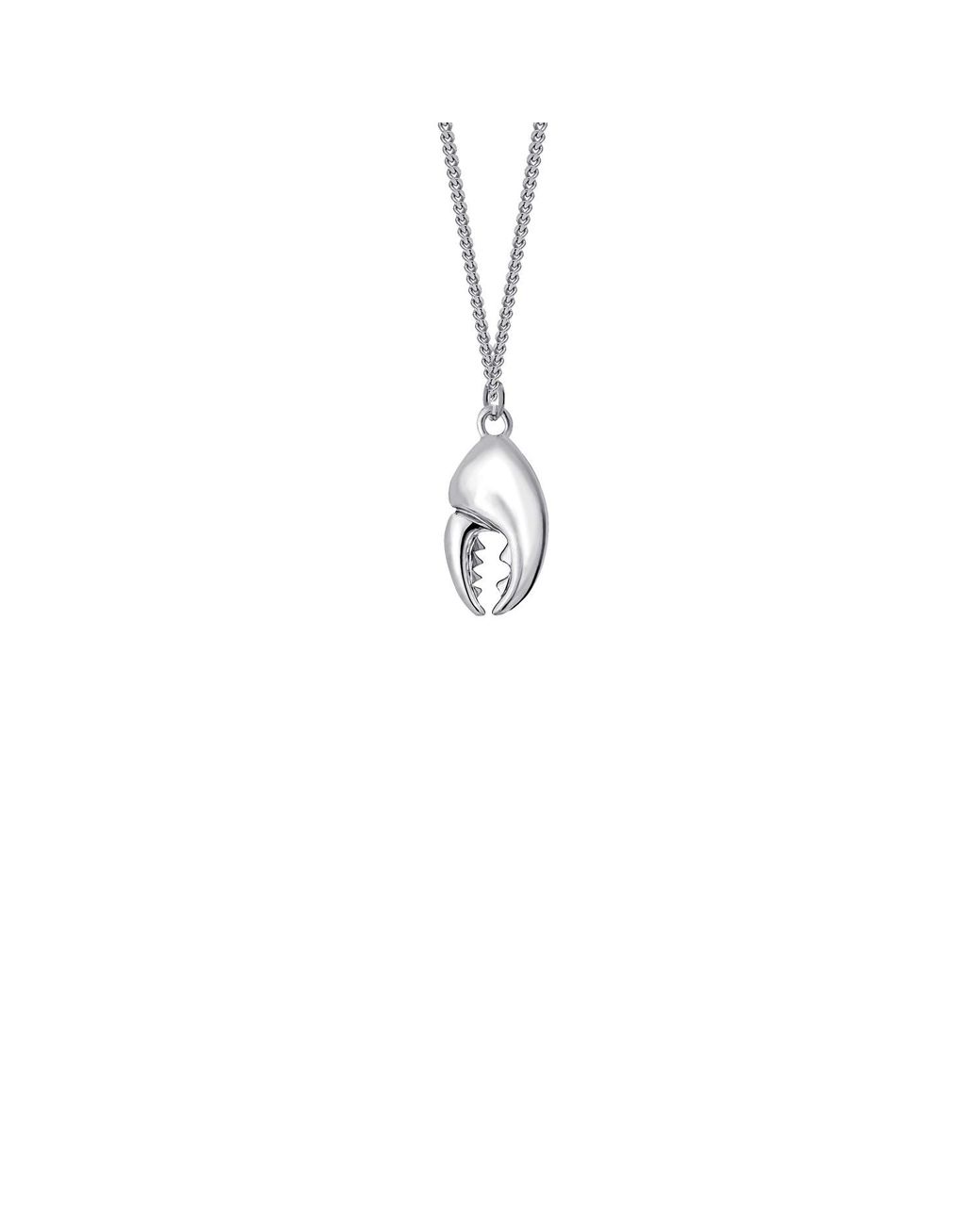 True Rocks Metallic Sterling Mini Crab Claw Pendant for men