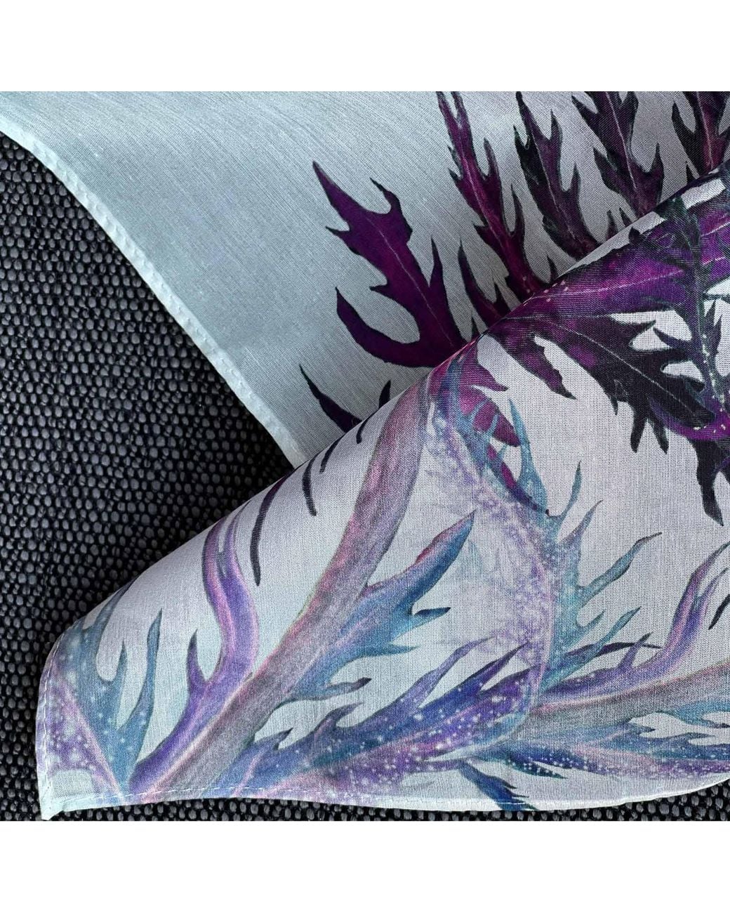 VETKA Blue Neutrals Long Cotton Scarf Sea Holly