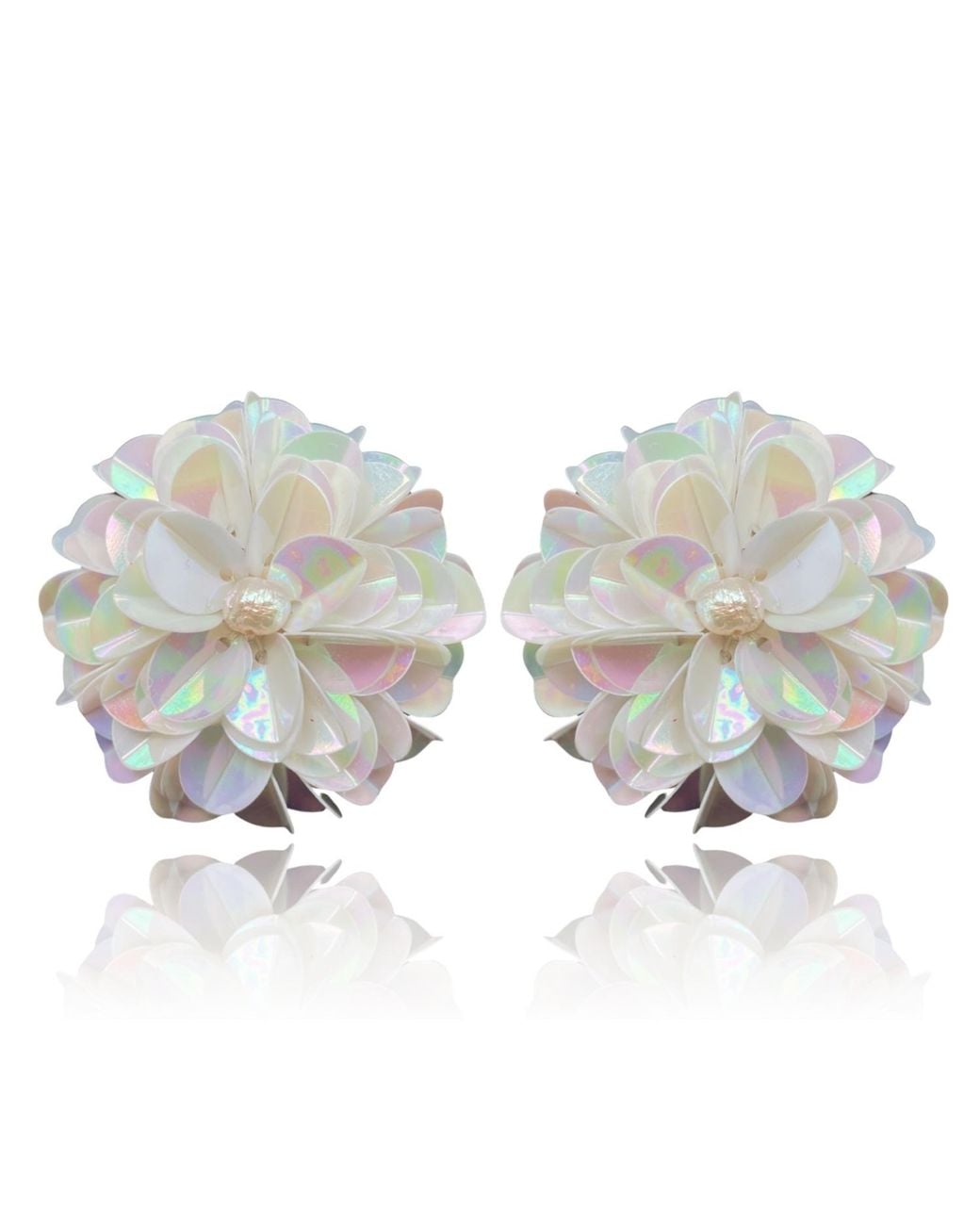 PINAR OZEVLAT White Blossom Studs Shell