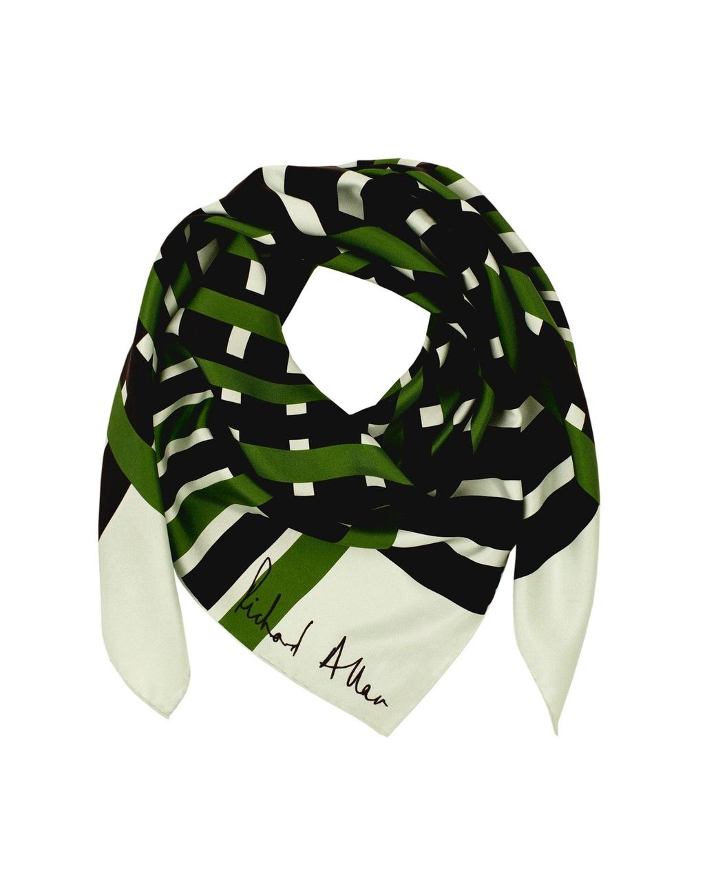 Richard Allan London Green Manhattan Silk Scarf