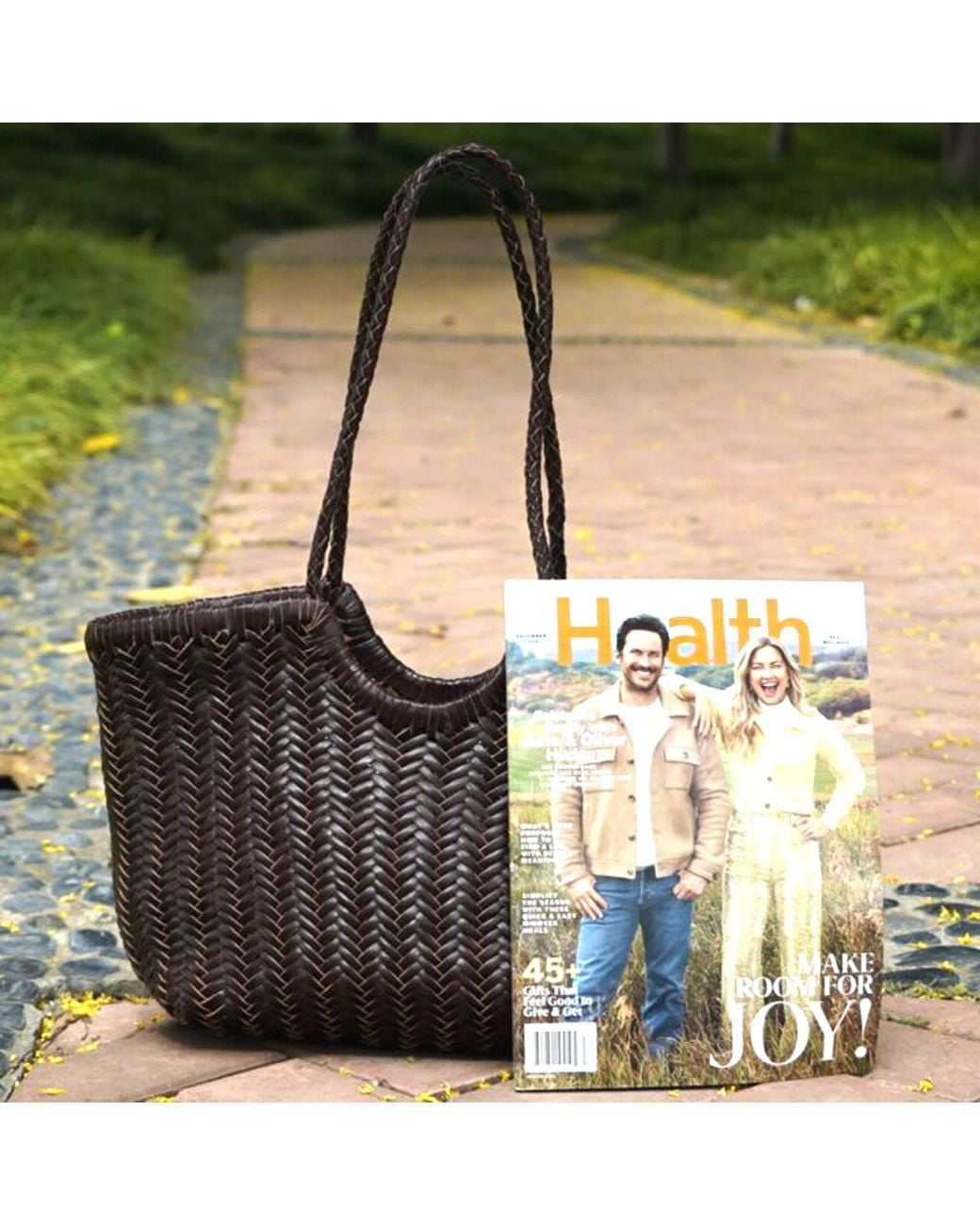 Rimini Green Woven Leather Handbag