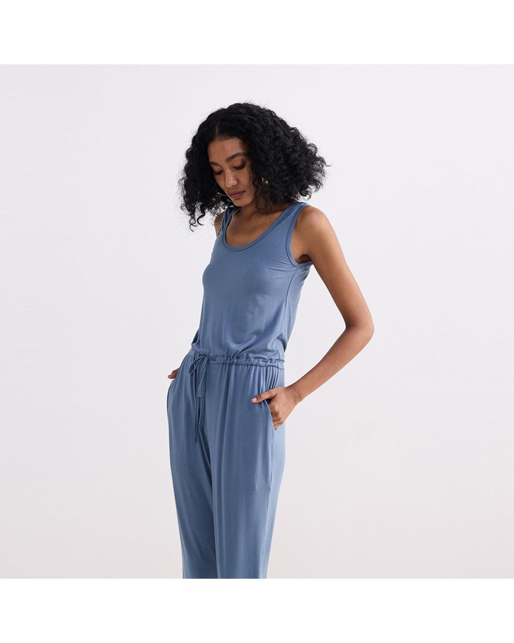 REISTOR Blue Relaxed Drawstring Jumpsuit