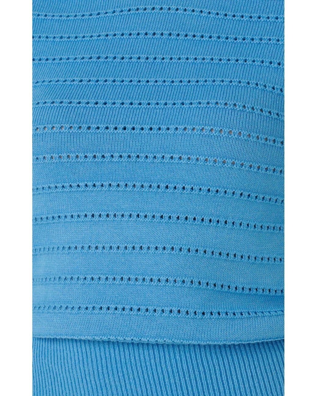 SACHA DRAKE Blue Eyelet Knit Top