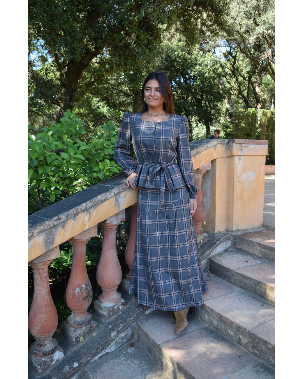 Mind Traveler Gray Beth Checked Blouse