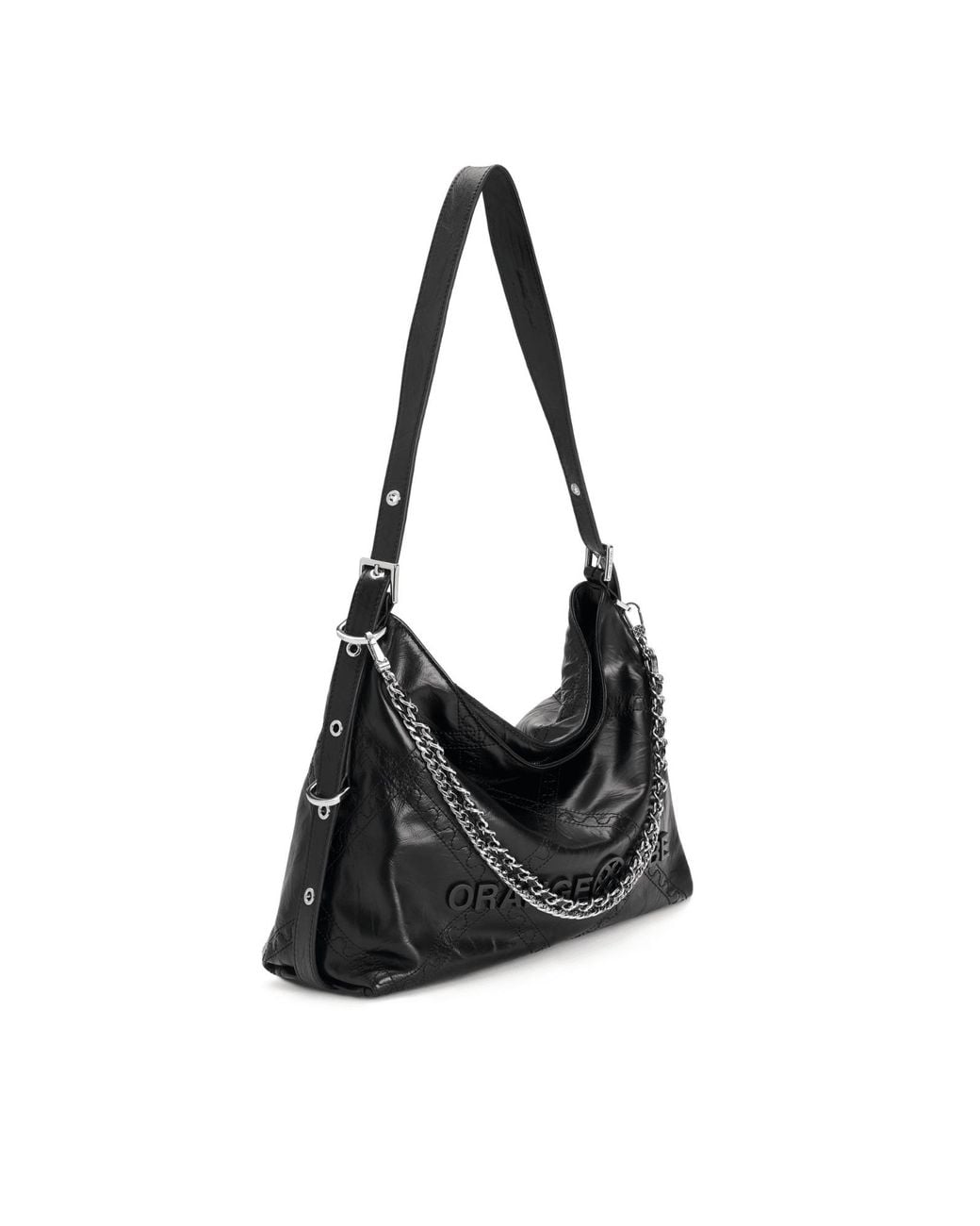 Orange Cube Black Metropolitan Chain Hobo