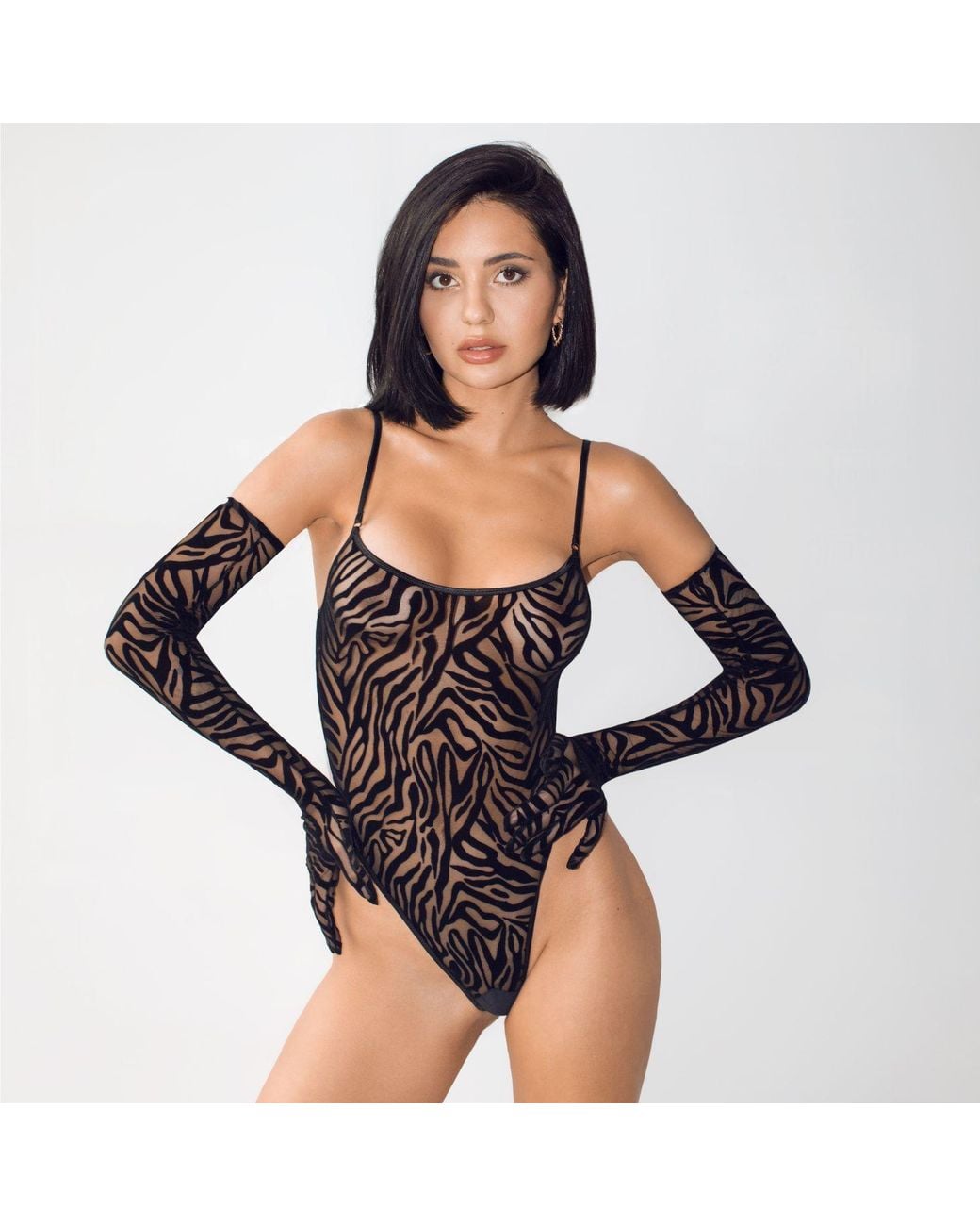 Perilla Lingerie Black Kylie Bodysuit