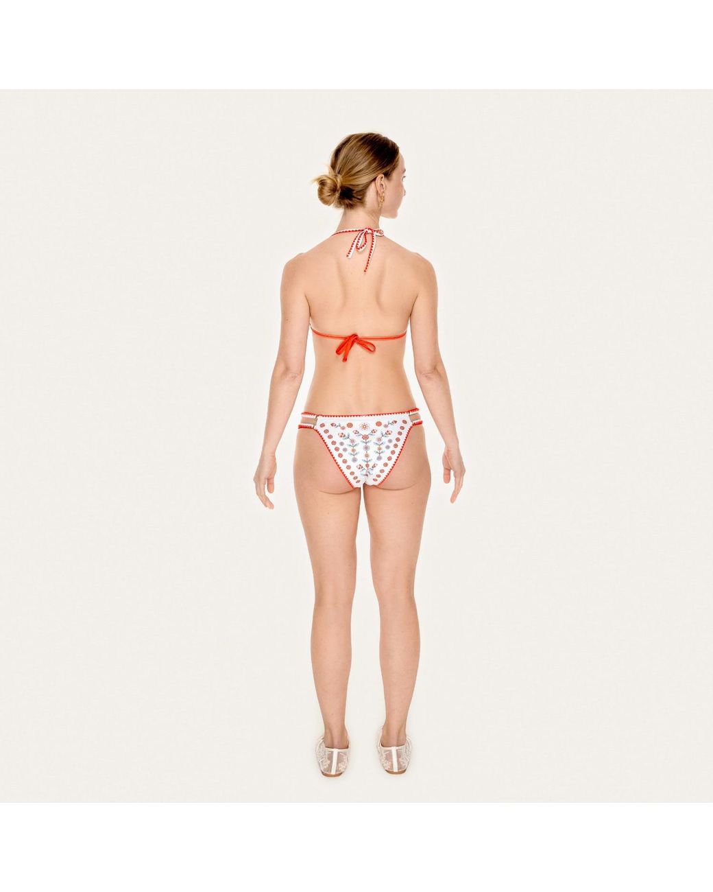 Jessie Zhao New York Red Garden Reversible Bikini Set