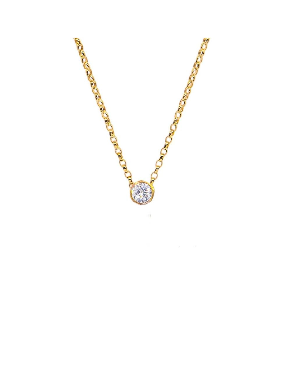 Lily Flo Jewellery Metallic Aurora Diamond Solitaire Necklace