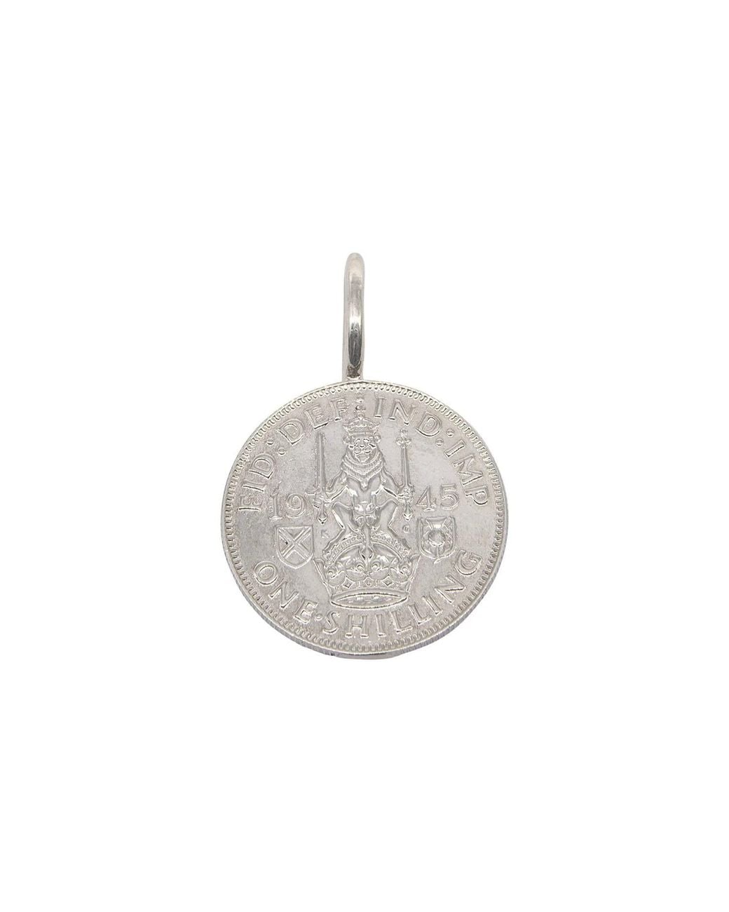 Katie Mullally Metallic Scottish Shilling Coin Charm & Chain for men