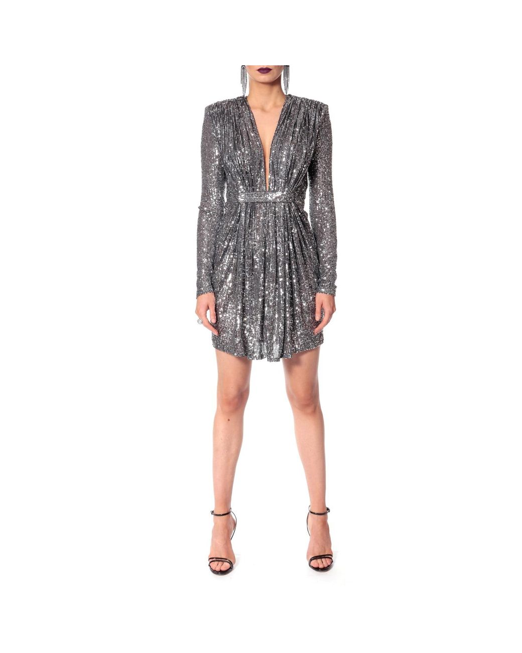 AGGI by HALEWSKI Black Roxie Diamond Mini Sequin Dress