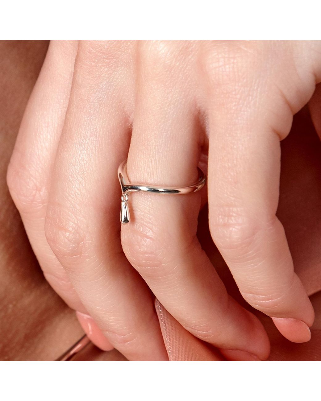 Lucy Quartermaine White Sterling Mini Drop Ring
