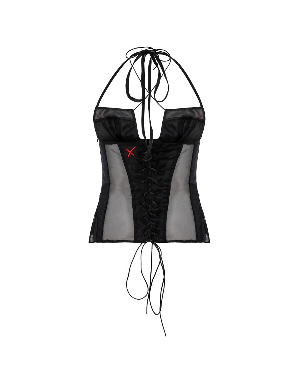 Pcfg Black Tulle Top