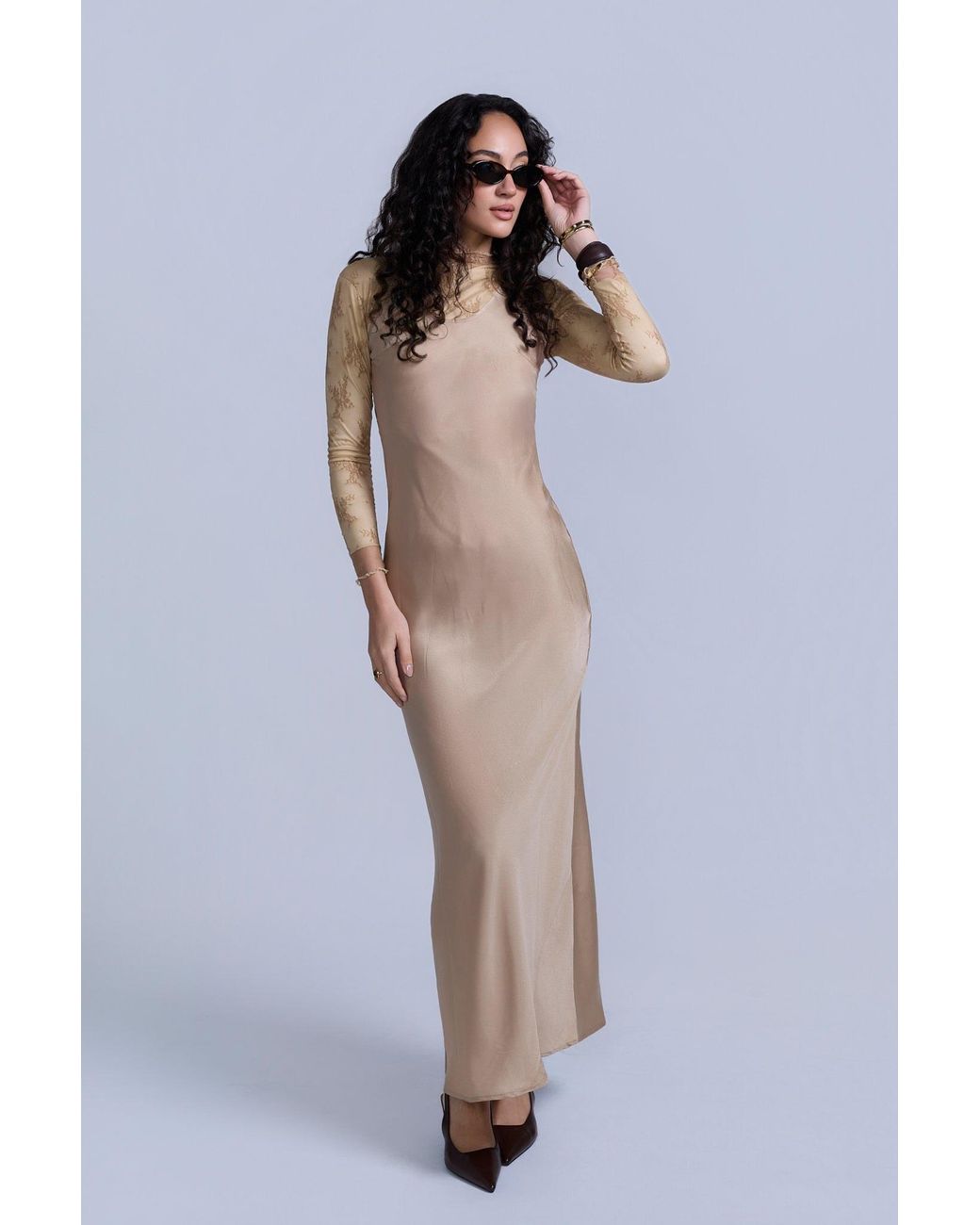 Rave on Trend Natural Neutrals Slip Jumper Dress