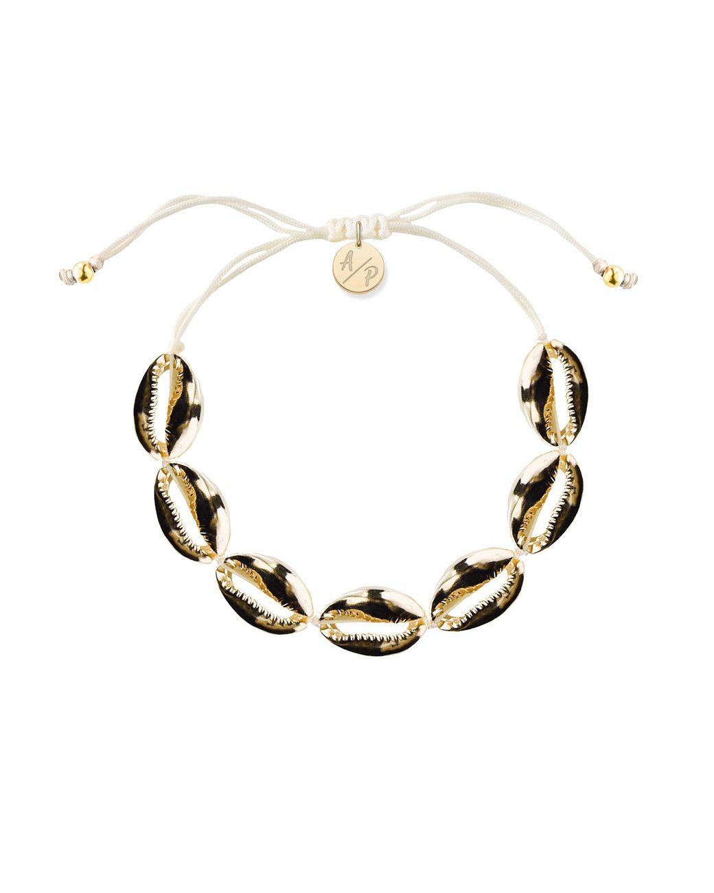 Adriana Pappas Designs Metallic Mini Shells Bracelet Ivory