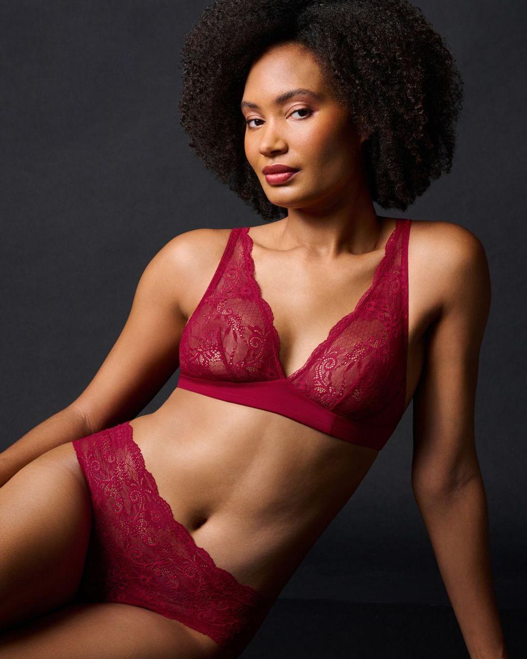 Journelle Red Sapna Plunge Bralette Claret