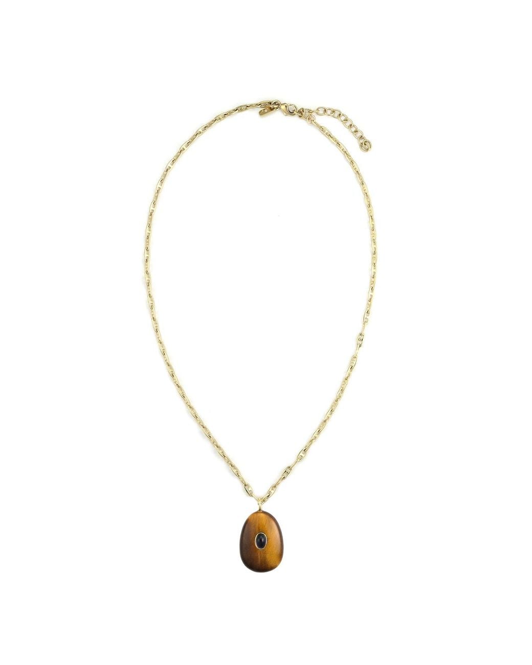 Hye Jane Jewelry Metallic Sol Tigers Eye Pendant On Mariner Chain