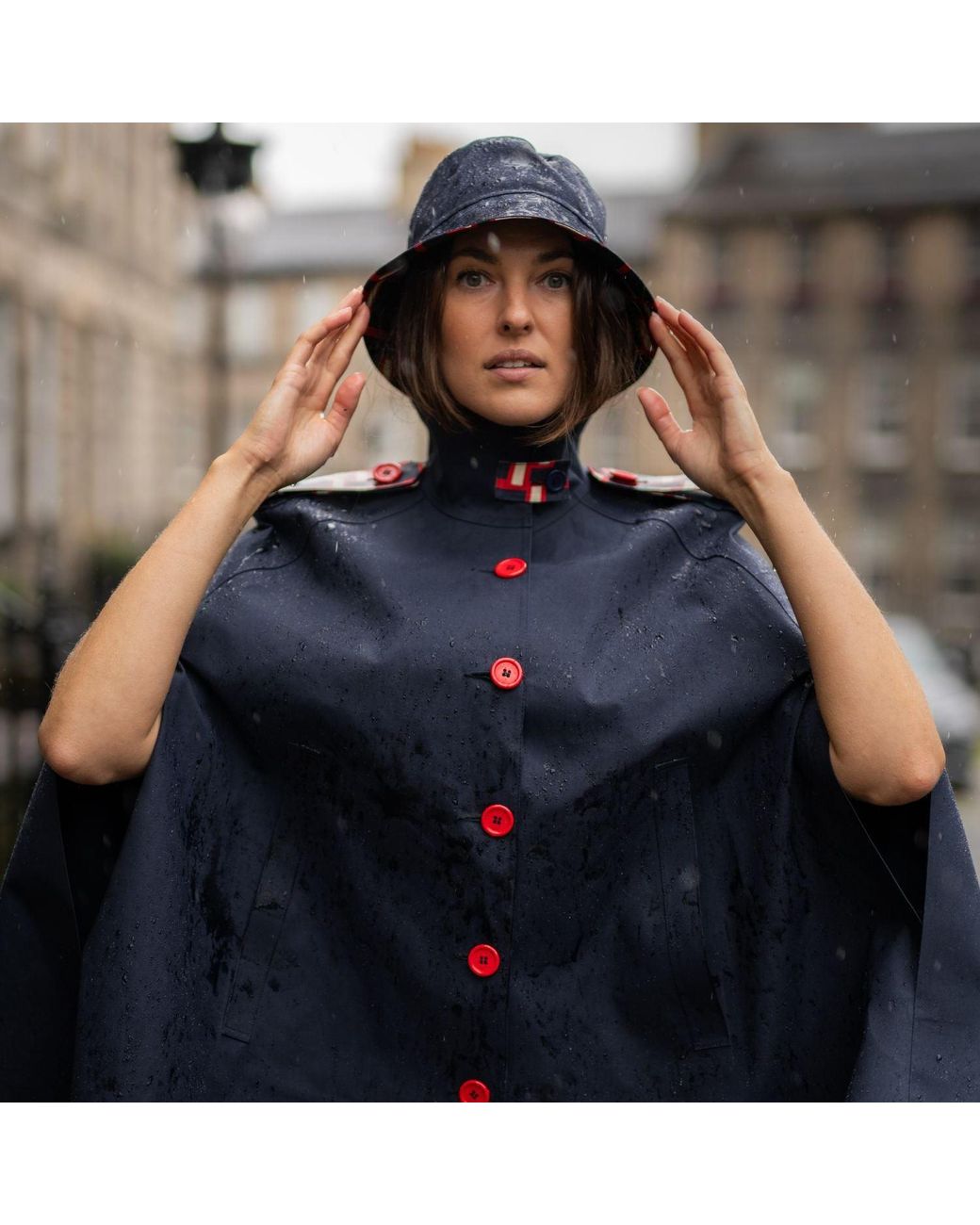 BEIRA Blue Nadia Waterproof Cape And Silk