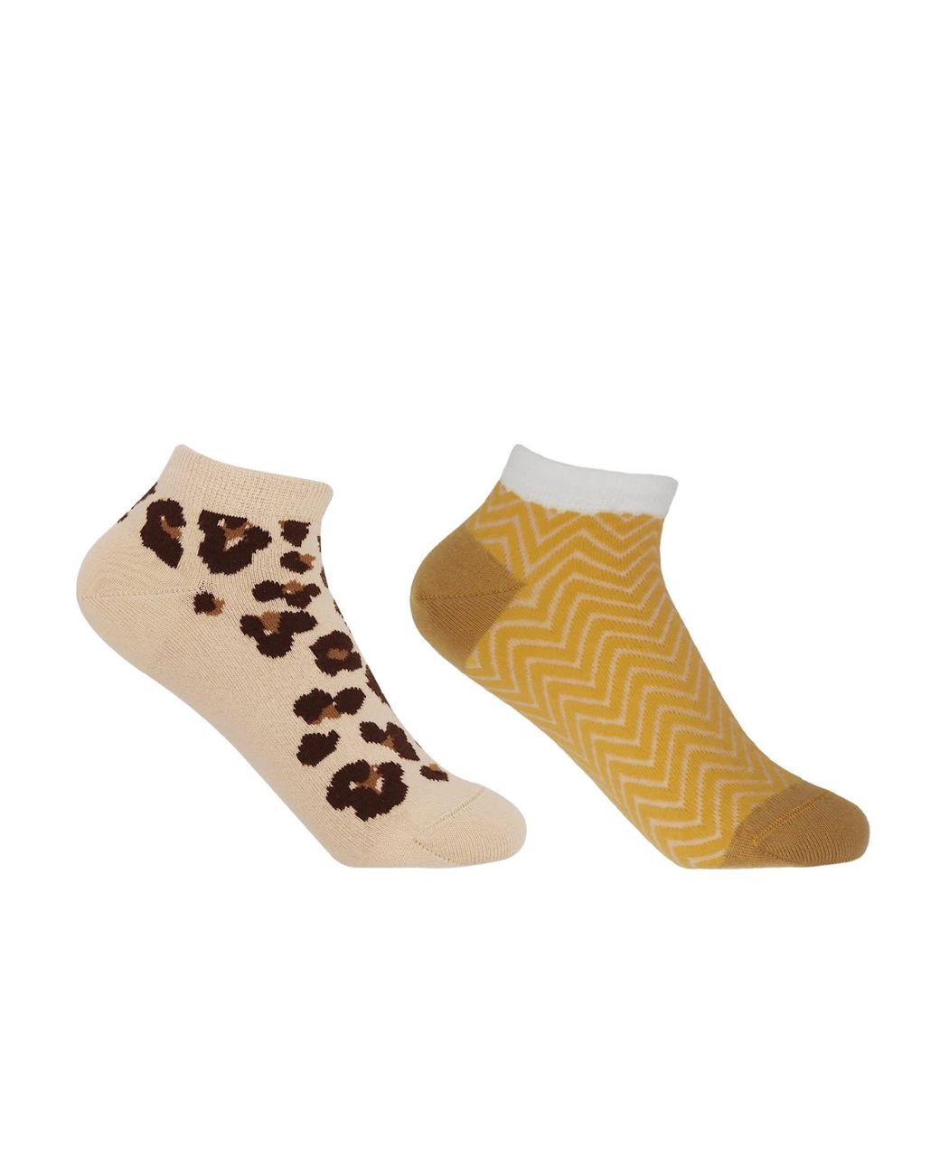 Peper Harow - Made in England Metallic Leopard & Zigzag Trainer Socks Bundle