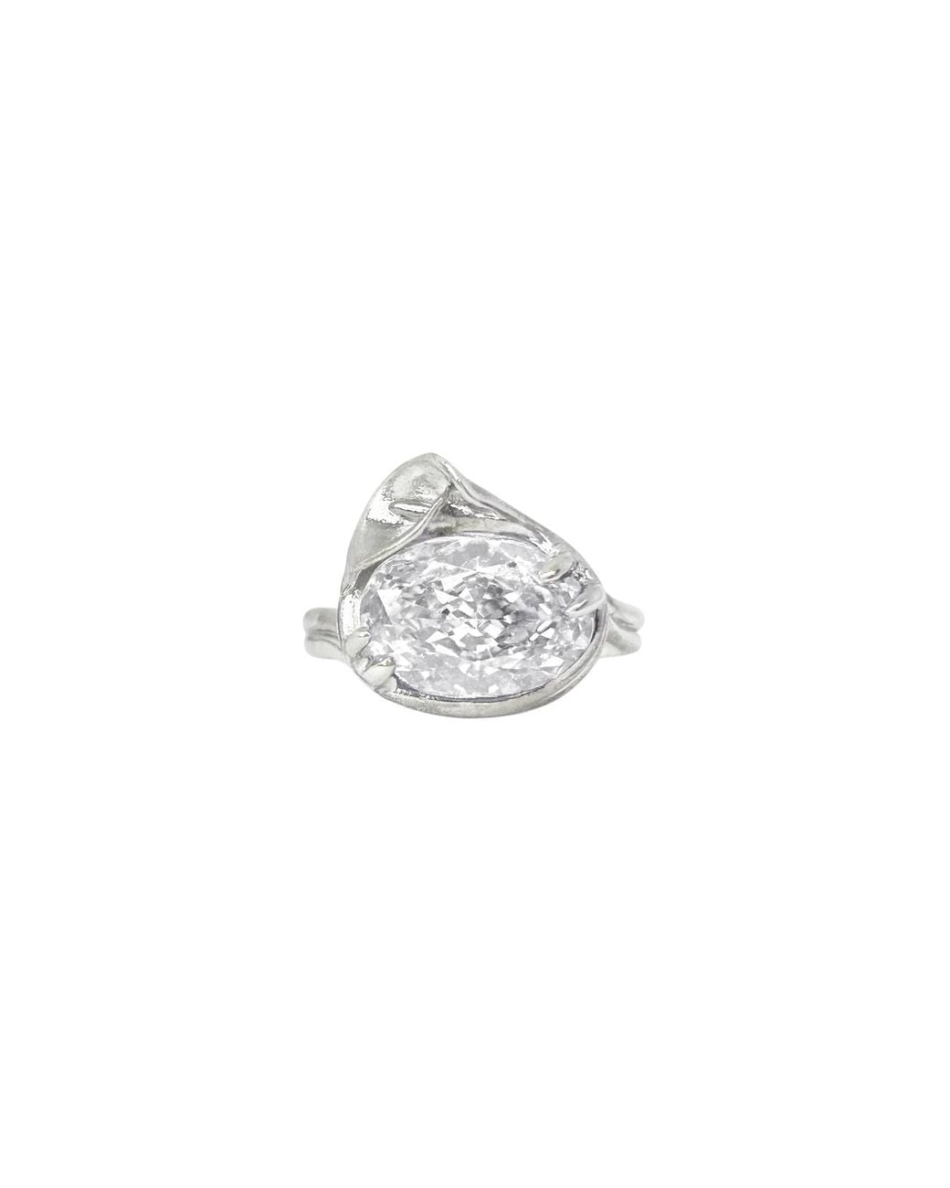 Agora Jewellery White Calla Swarovski Stone Ring