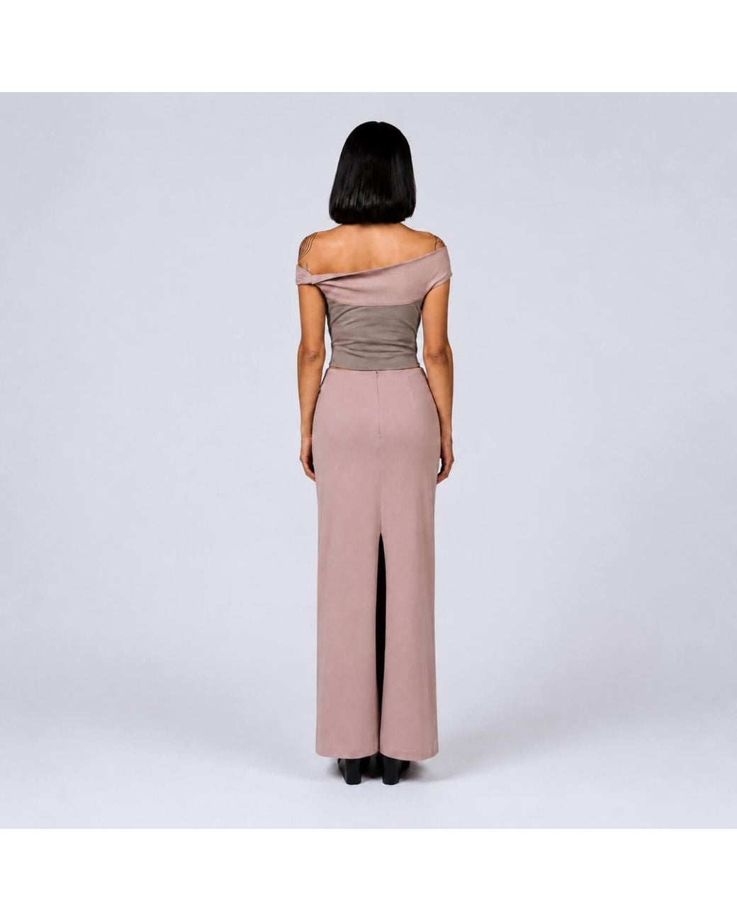 Elamins Pink Two Tone Off-Shoulder Top