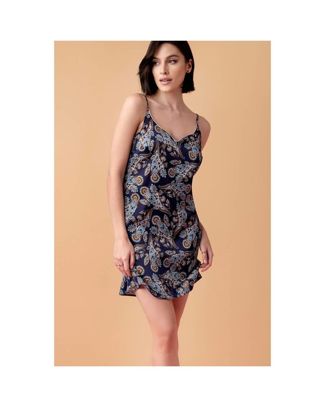 Oh!Zuza Blue Neutrals Silk Slip Nightdress