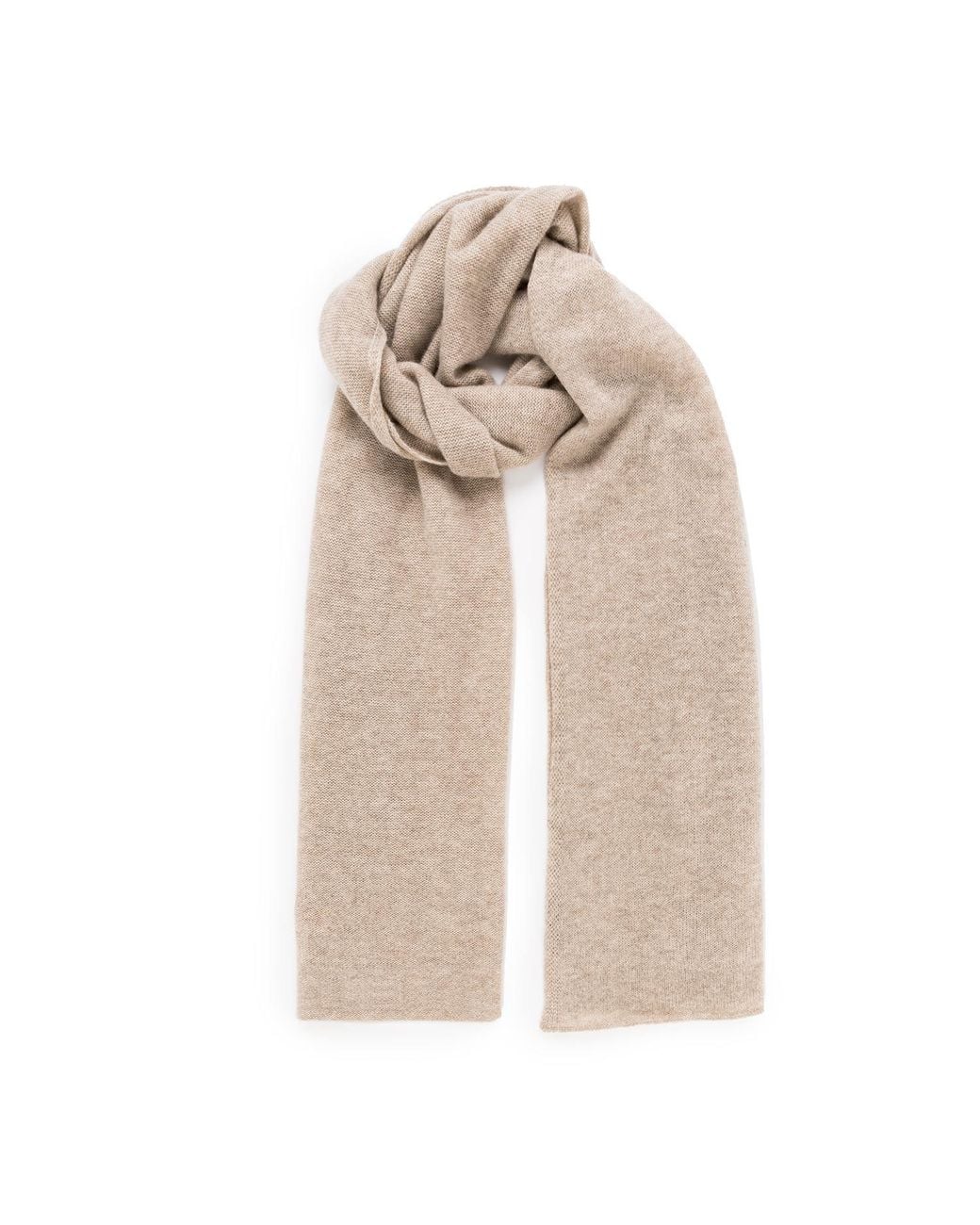 Bel Cashmere Neutrals Big Knitted Cashmere Scarf Natural