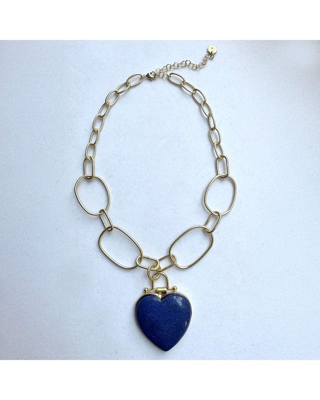 Rare Matters Jewelry Blue Luxe Lapis Lazuli Heart Pendant Necklace