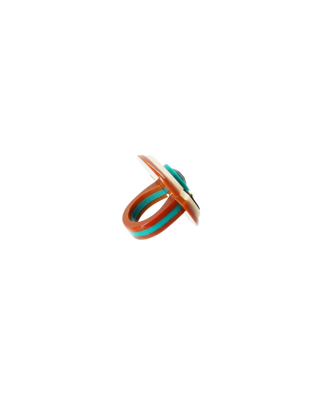 Gissa Bicalho Multicolor Acrylic Handmade Ring Empire Cinnamon