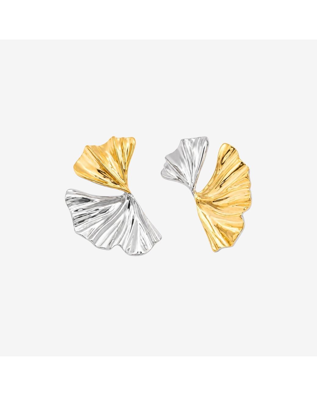 Uchi and Soto Metallic Kin Mixed Metals Sculptural Statement Earrings