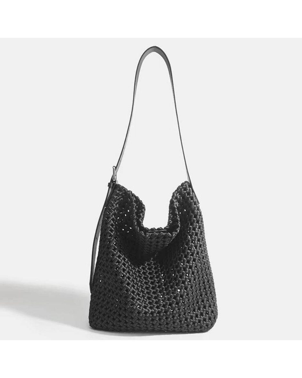 Prenelove Black Osler Woven Hand-Knotted Hobo