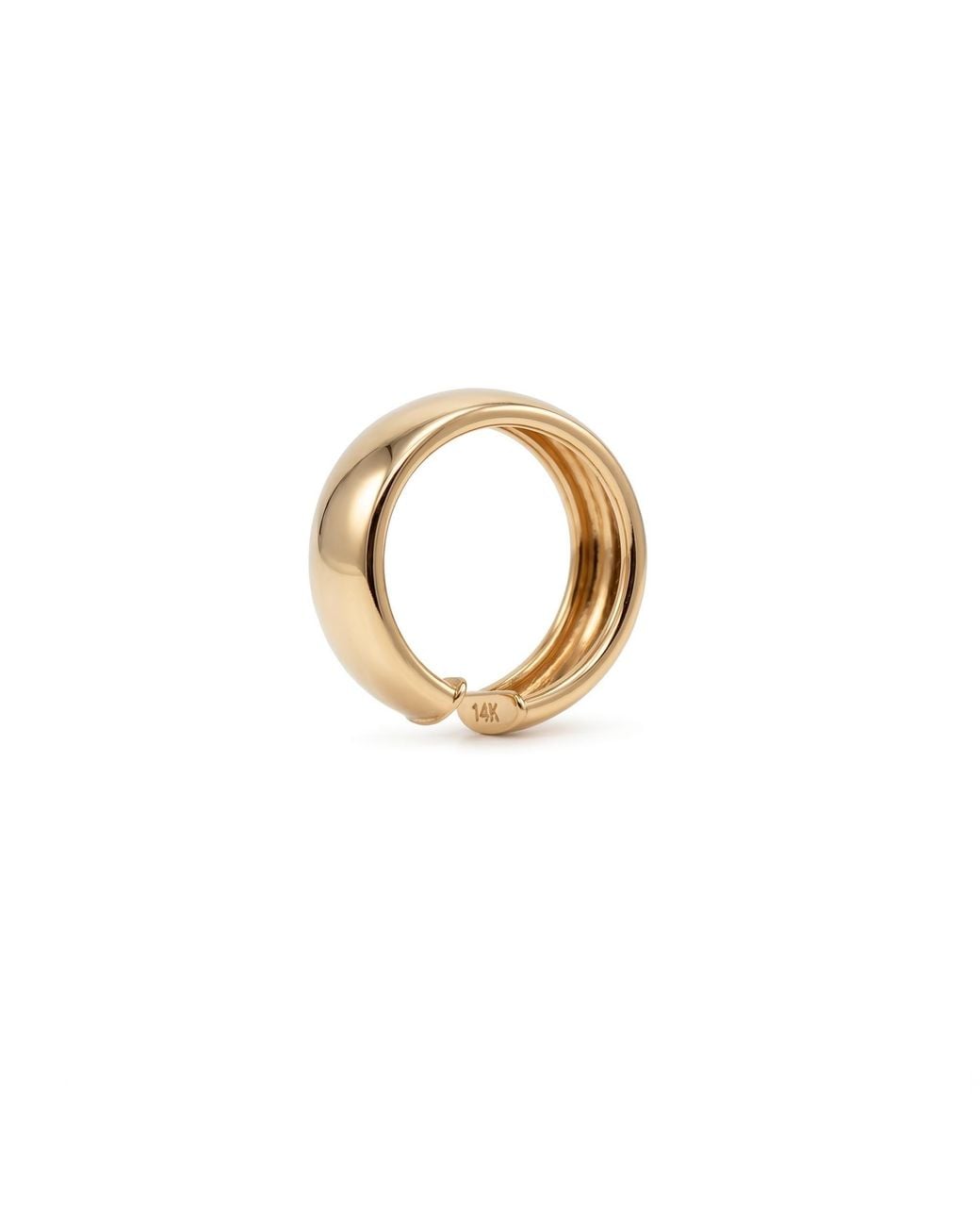 Zahav Jewelry Metallic 14K Solid 4Mm Wide Plain Ear Cuff