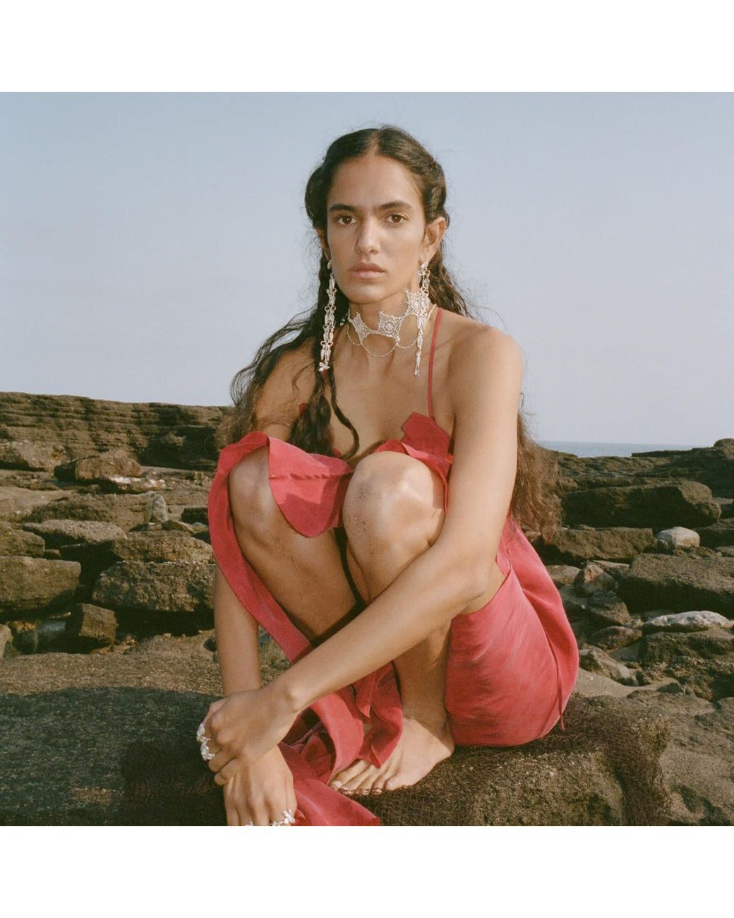 Raxada White The Witch's Hand Earrings