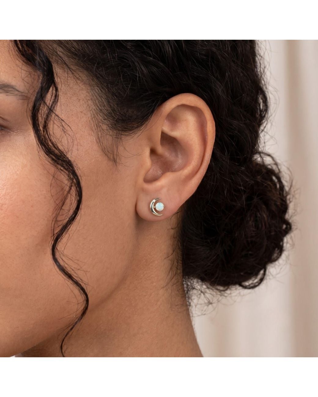 Kylie Harper Metallic Opal Sun & Moon Celestial Stud Earrings