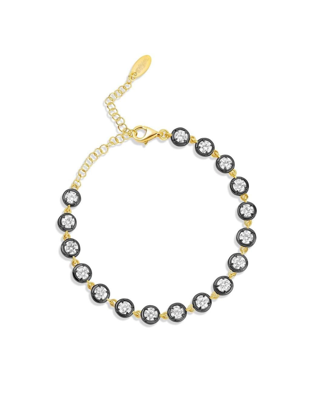 SHYMI Metallic Round Victorian Style Tennis Bracelet
