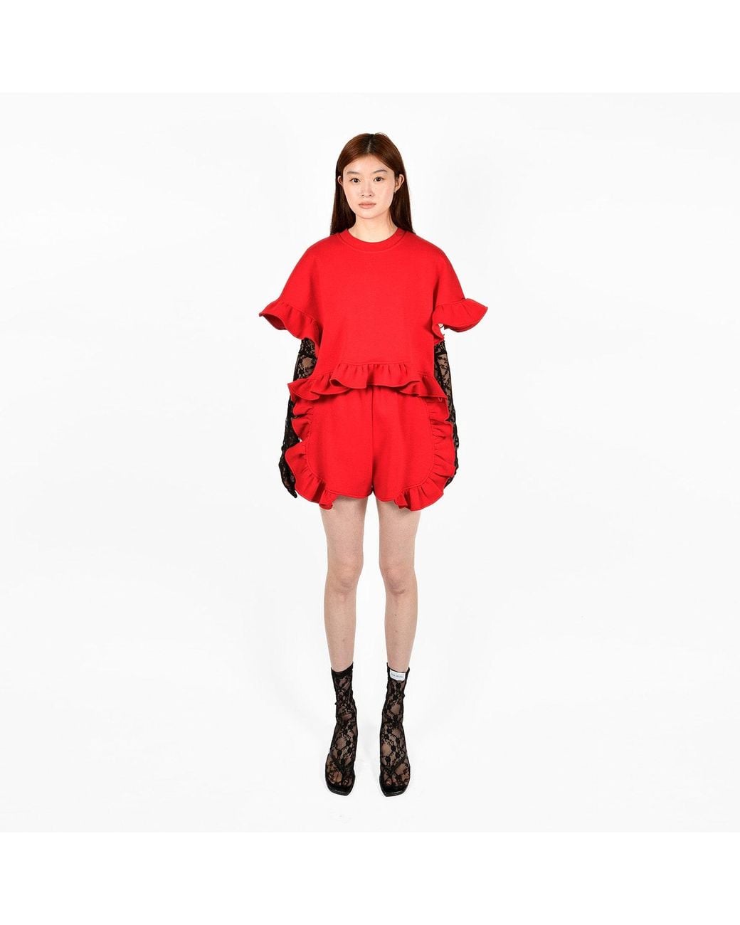 Ioana Ciolacu Red Peony Shorts