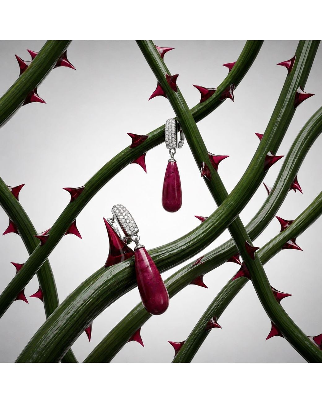 Najiba Red Cascade Earrings Ruby