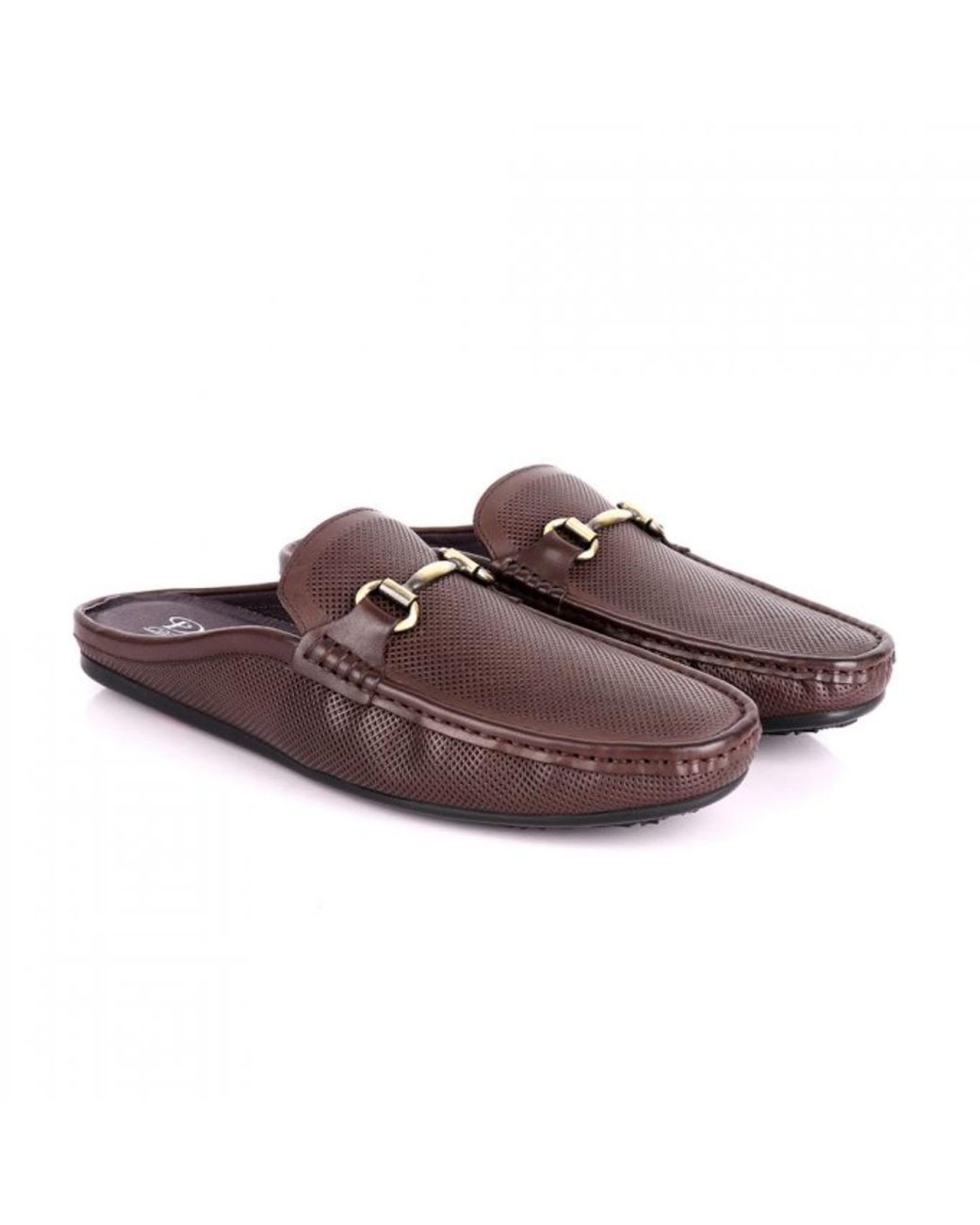 DAVID WEJ Brown Soft Leather Slip On Loafers With Buckle – for men