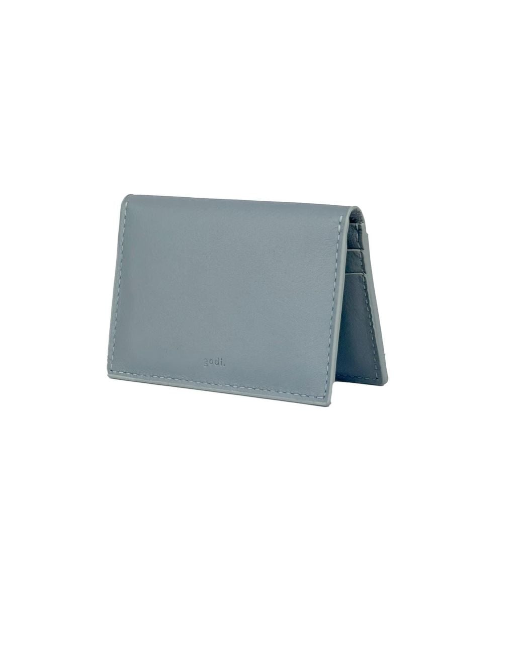 godi. Blue Handmade Leather Id Wallet