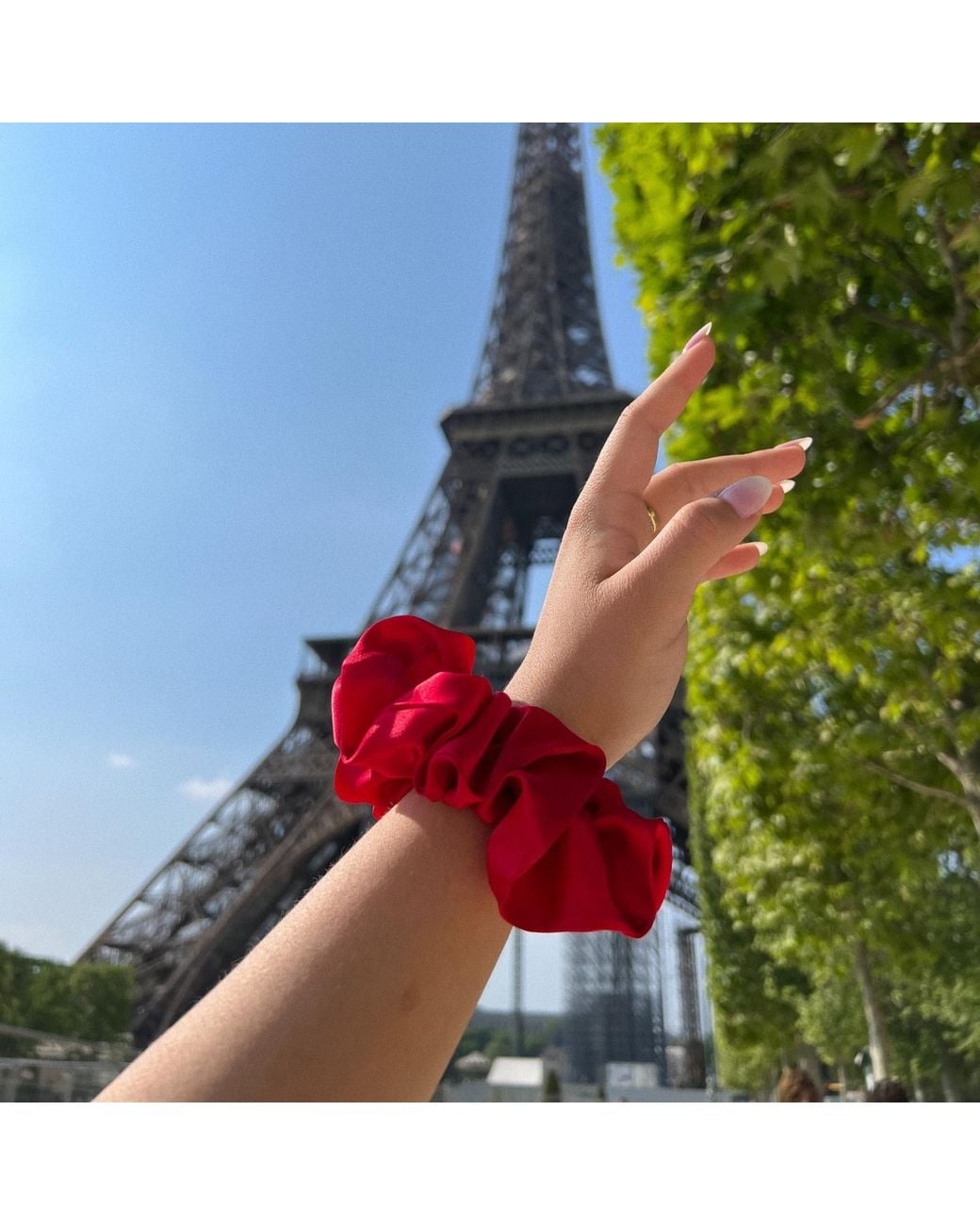 Sylk Red Silk Scrunchie