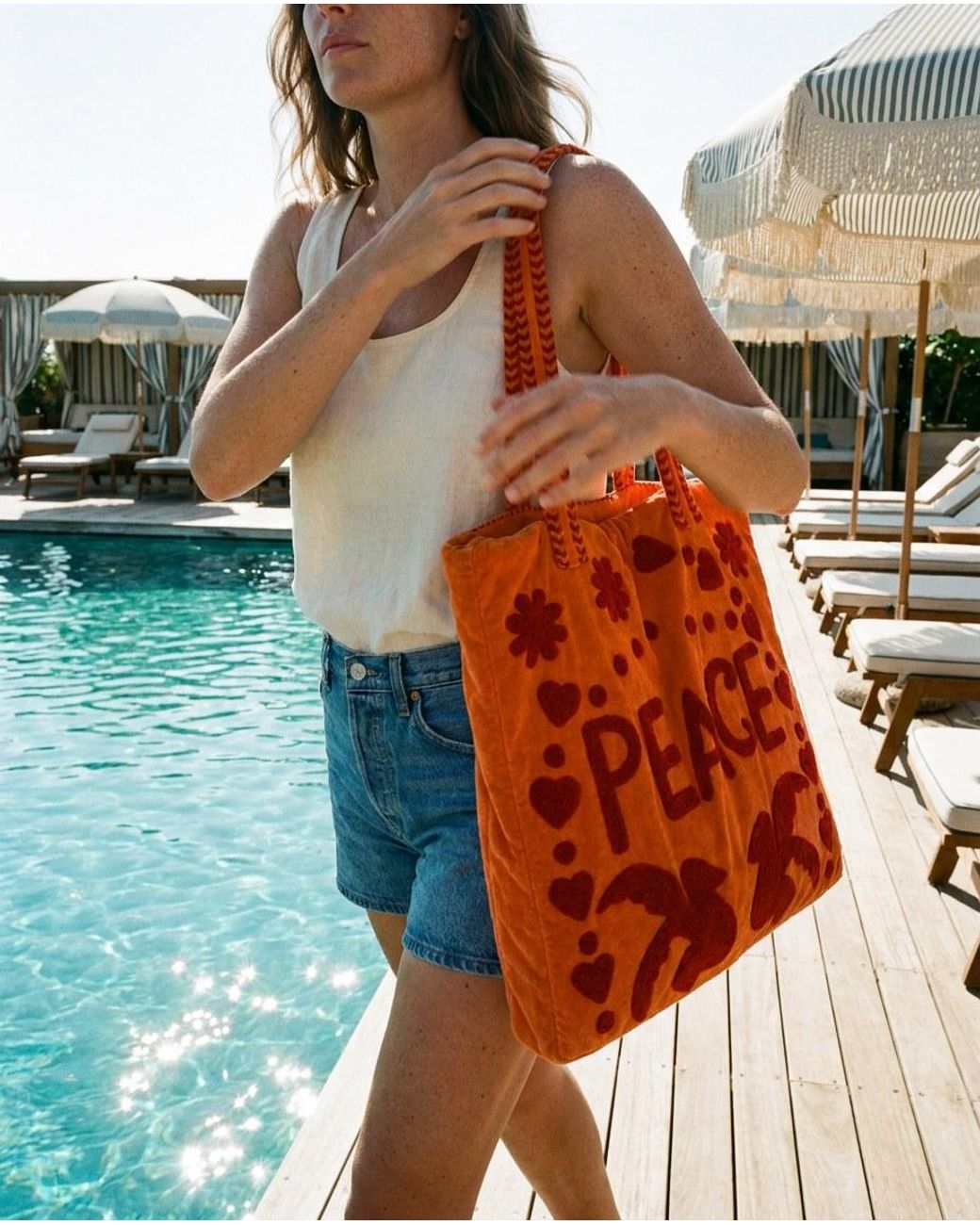 Conscious Yoga Collective Orange Peace Suzani Tote
