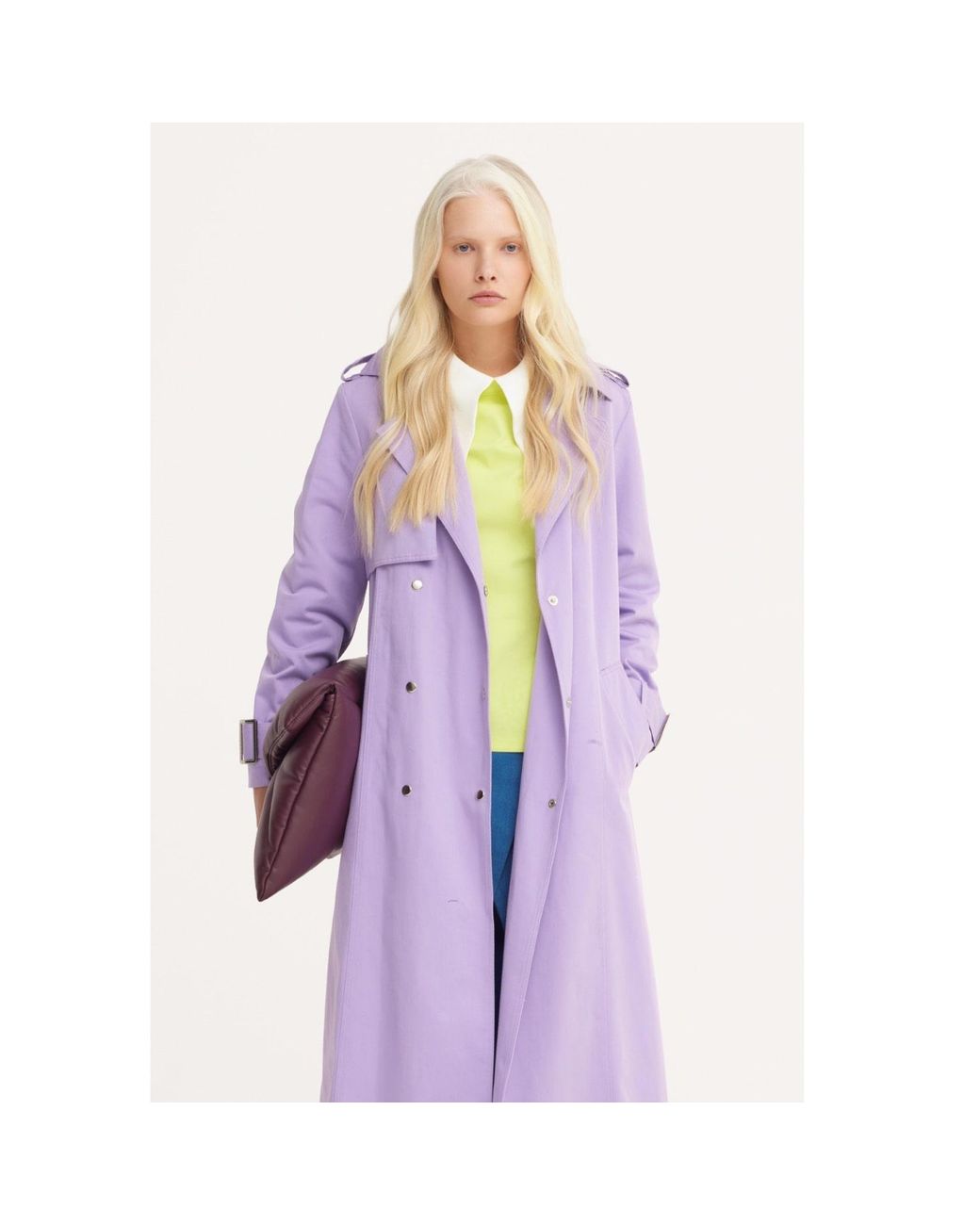 Julia Allert Yellow Semi-Formal Blouse With Double Contrasting Details Light Lime